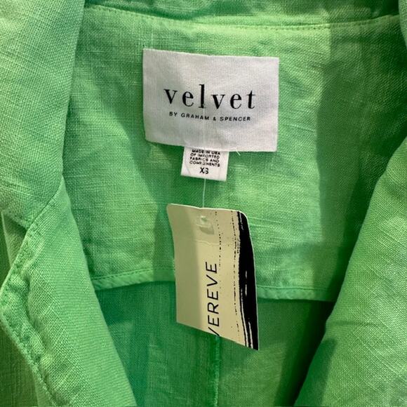 Velvet By Graham & Spencer NWT Linen Two-Button Cassie Blazer Size: XS - Picture 6 of 9